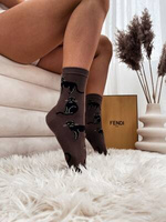 Damensocken Cats, Farbe Braun, Größe 37-41