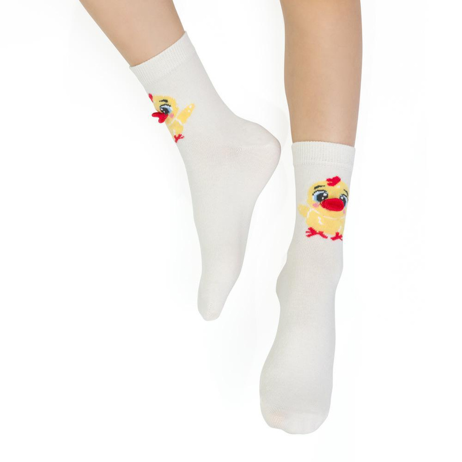 Socken Serie gemustert Ecru/Grau/Weiß