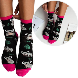 Koala Bären Damen Socken, Farbe Gelb, Größe 37-41