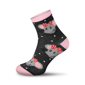 Damen Socken Serie Mause Grau
