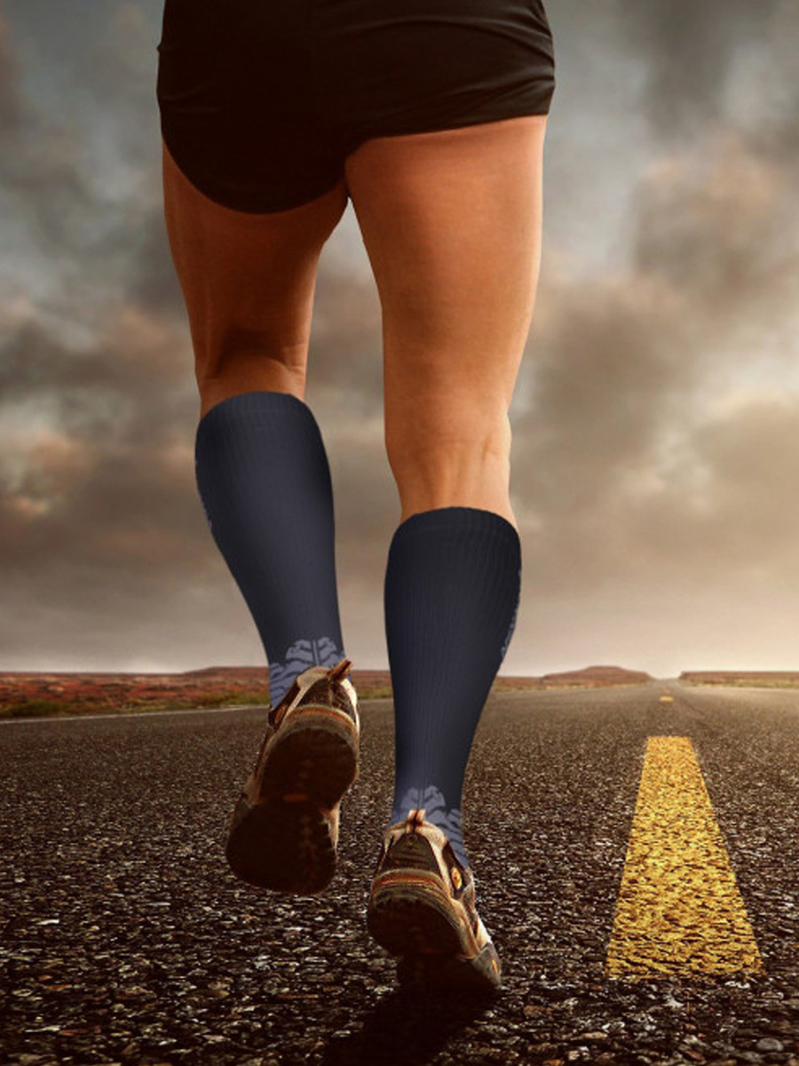 Kompressions-Kniestrümpfe Sportserie Graphit