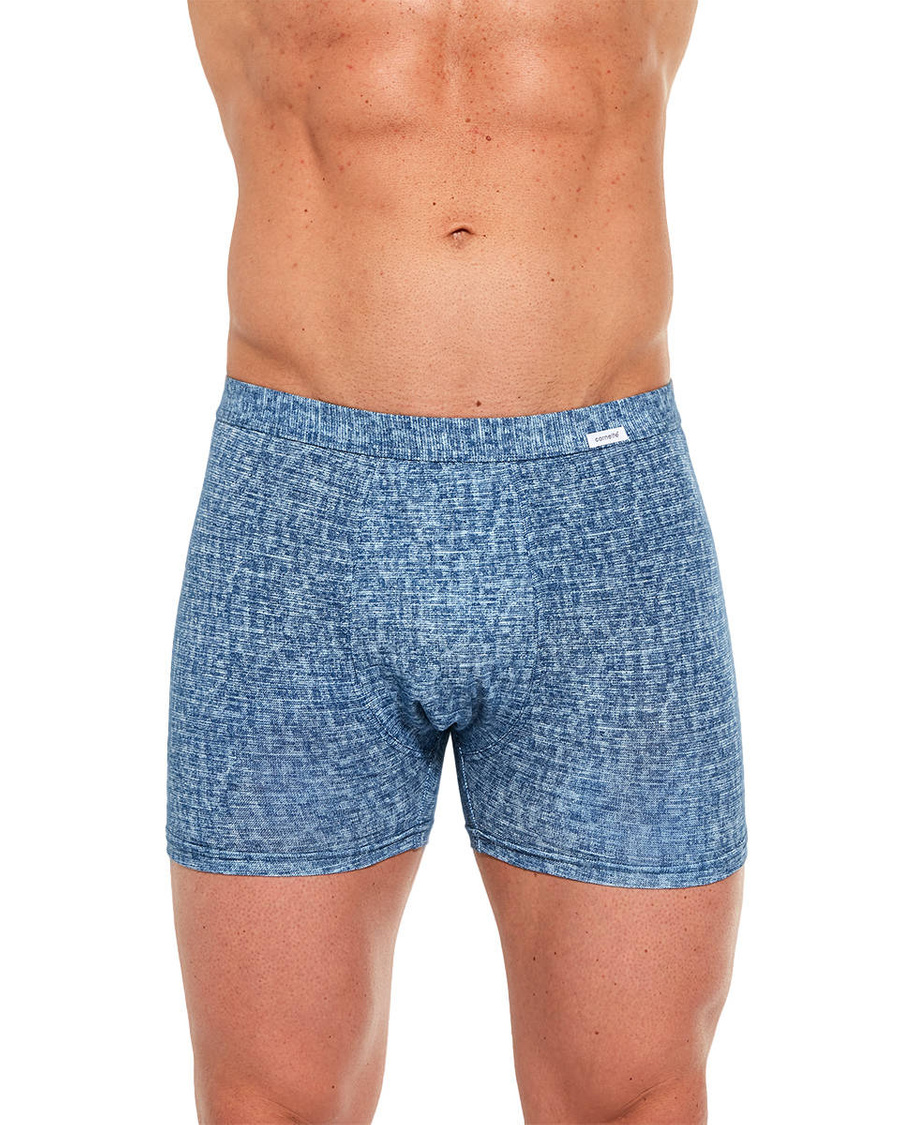 Herren-Boxershorts Authentic 220 blau melange Cornette