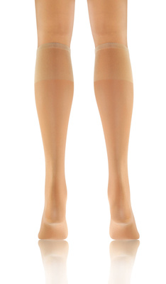 Sesto Senso Damen Podkolanówki Iris – Halbmatte, Transparente Kniestrümpfe mit Barfuß-Effekt, Bequem und Elastisch, Ideal für Elegante Looks, Farbe Vision/Beige, Poliamid-Elastan Mix, Made in Polen