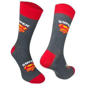 Socken Serie Opa und Oma Dunkelmelange 2, rot, grau, schwarz