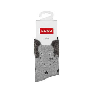 Graue Soxo Kindersocken mit Ohren