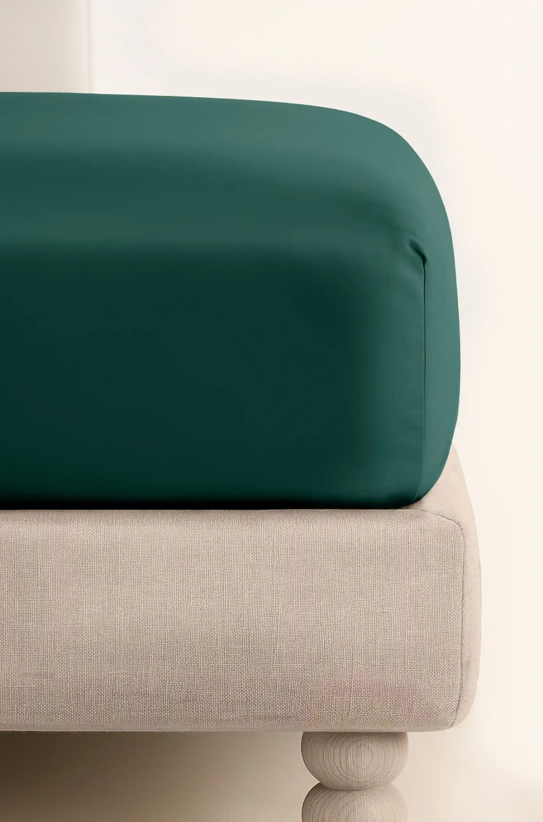 Spannbetttuch Satin Grün
