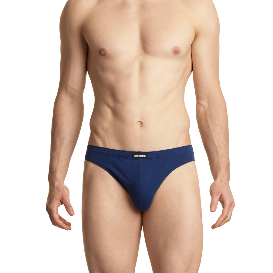 Atlantic Herren Slips Sport – Baumwolle Elastan, Bequemer Sitz, 3er Pack, Schwarz Blau Rot, Für Männer