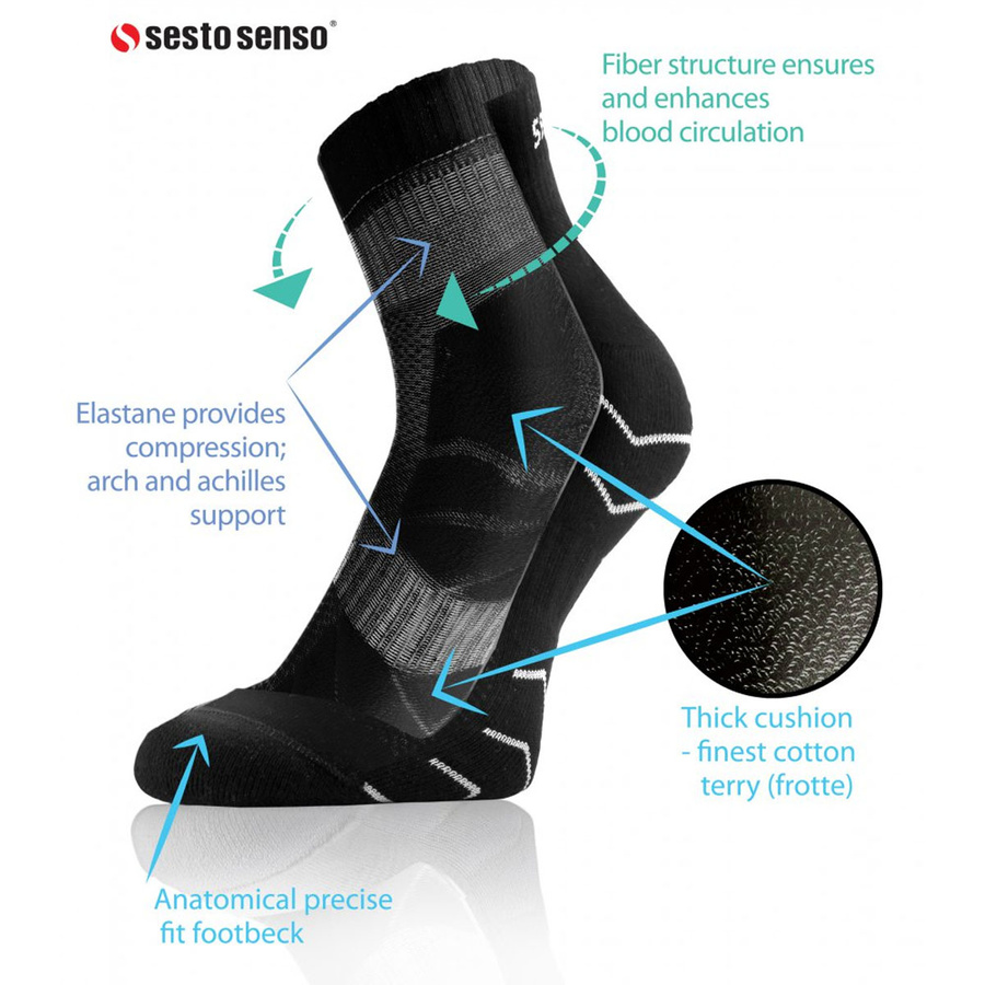 6X Sportowe krótkie skarpety dla biegaczy AMZ Sesto Senso