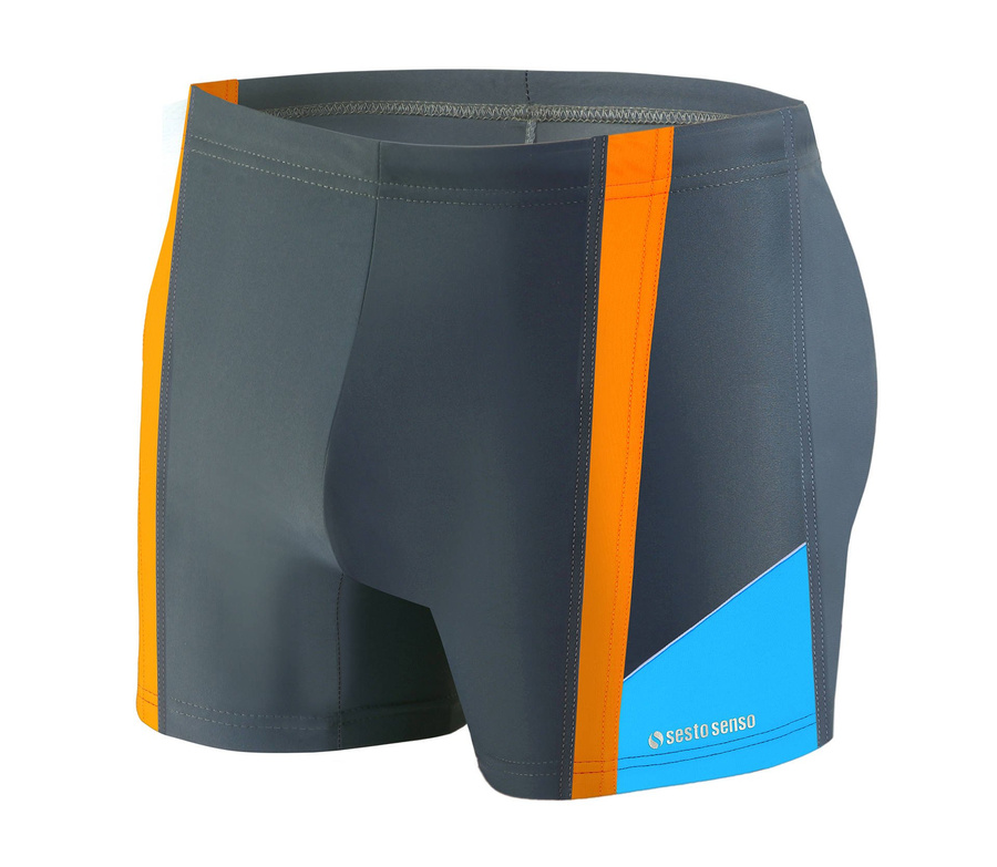 Badeboxer Herrenserie Grau Orange
