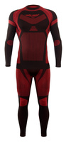 Sesto Senso Herren Thermo Active Unterwäsche Set – Atmungsaktive Thermowäsche aus Poliamid, Antiallergisch, Nahtlos, Ideal für Wintersport, Radfahren & Laufen, Langarm, Rot