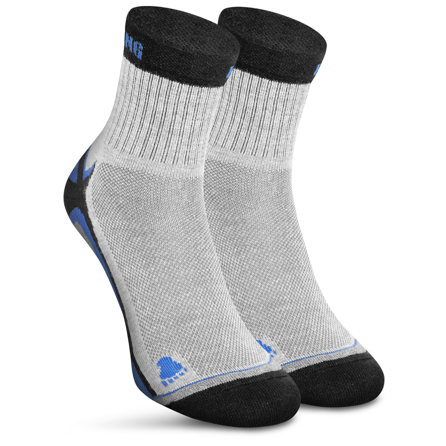 Sesto Senso Running Socken – Amortisierung, Atmungsaktiv, Antibakteriell, Knöchelstütze, Baumwolle, Sport, Unisex, Grau, Neue Kollektion