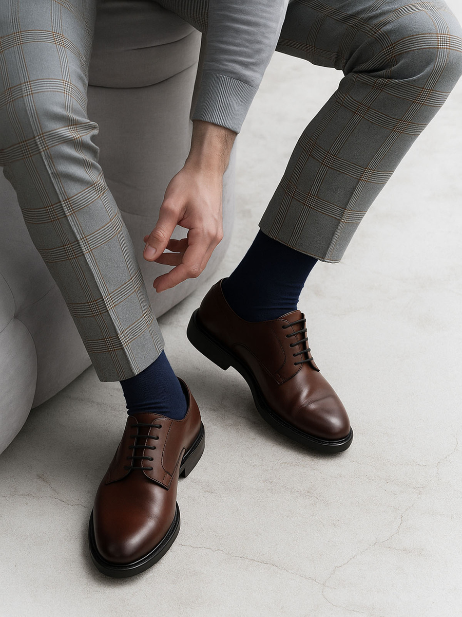 Skarpety garniturowe gładkie art.056 H103 szare