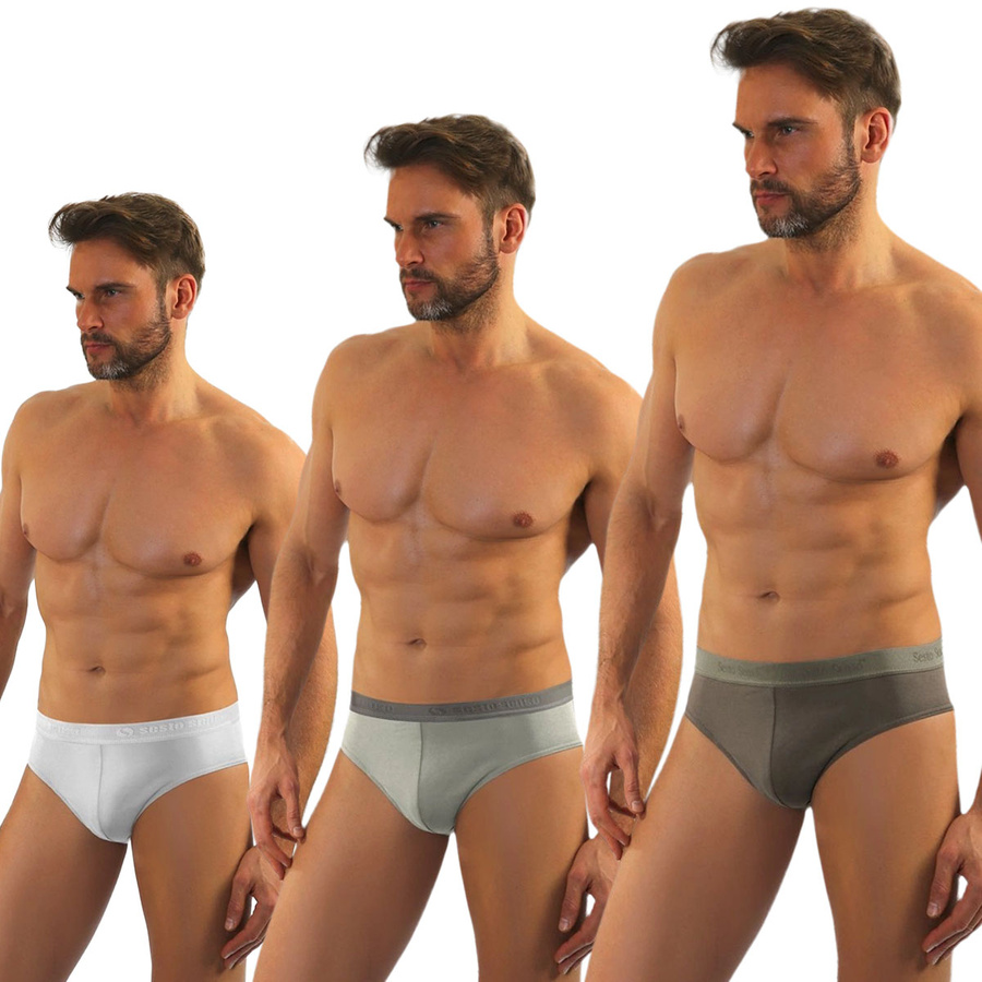 Herren-Slips SM05 Beige Weiß