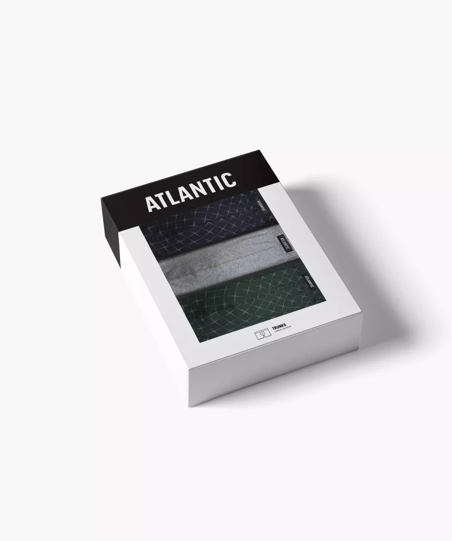 Herren-Boxershorts Serie 3mh-216 Grau/Grün/Marineblau/Blau