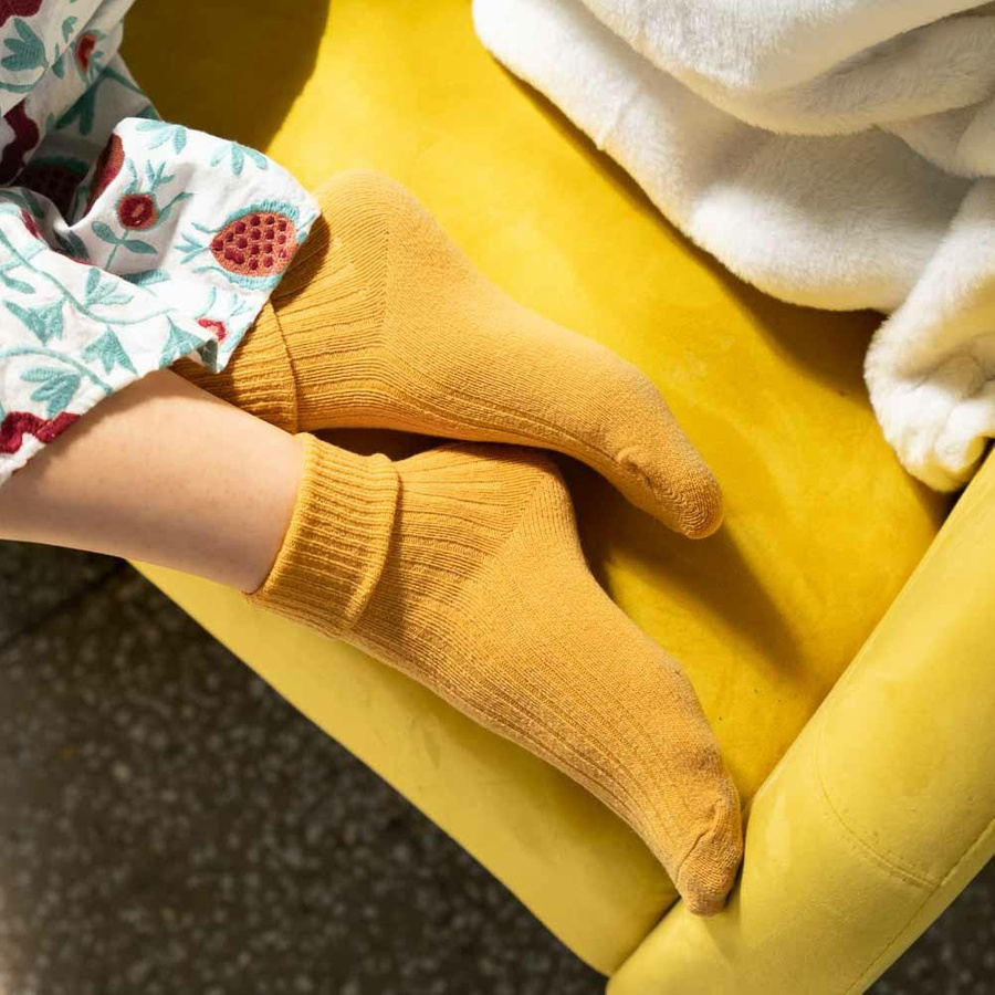 Socken Wollserie Gelb