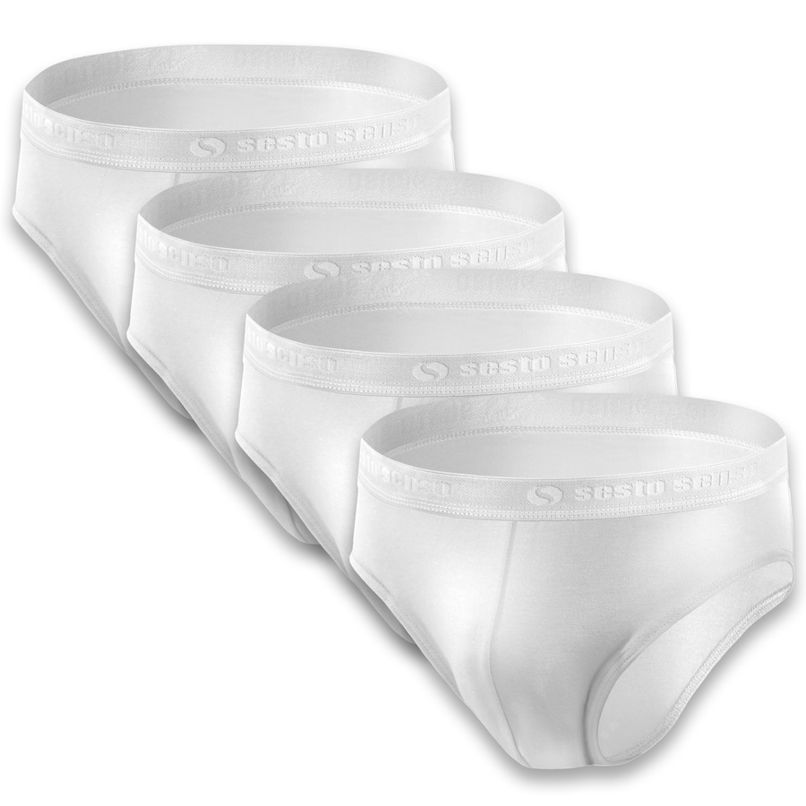 Sesto Senso Herren Slipy Set – Bequeme Baumwollunterwäsche mit Elastan, Sportlicher Stil, Anatomic Fit, Weiß, 4er Pack, Ideal für Aktive Männer