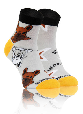 Sesto Senso Skarpetki Bunt Baumwolle – Modische Kurzsocken mit Bulldoggenmuster, Atmungsaktiv, Komfortabel, Für Männer und Frauen, Vielseitig, Mehrfarbig, Ideal für Alltag und Elegante Outfits