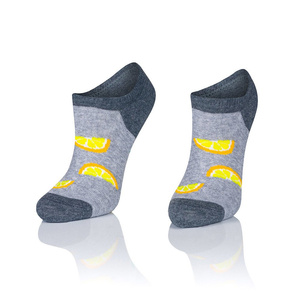 Damenfusssocken In Modischen Kunstdesigns. 1818 Zitrone