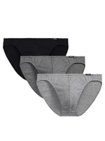 Herrenslips 3BMP-230 Grau/Schwarz