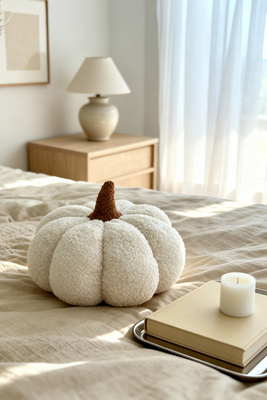 Cushion Pumpkin White Small