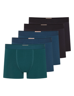 Long leg boxer shorts Solid 5-pack