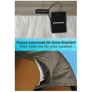 Sesto Senso Herren Badeshorts SZ24 – Schnelltrocknender Polyester, Bequeme Passform mit Elastischem Bund, Funktionale Taschen, Grün/Khaki, Ideal für Strand und Pool, Frühjahr/Sommer Kollektion