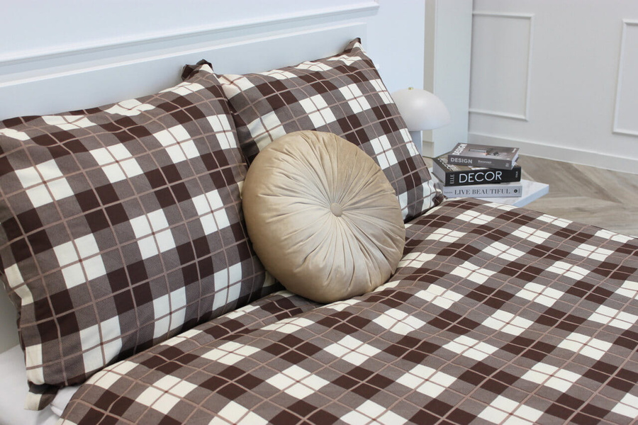 Bettwäsche Kariert Beige