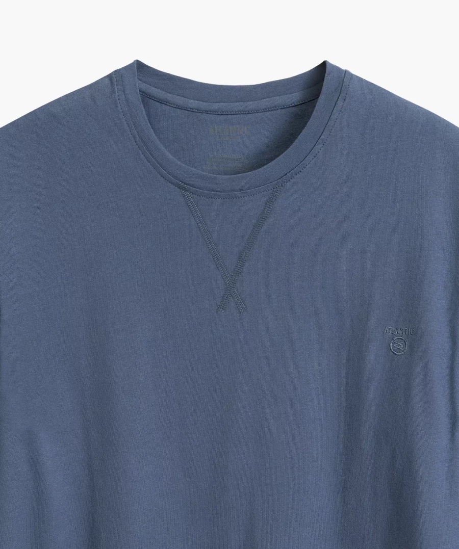 Herrenpyjama Serie nmp-393 Grau/Marineblau