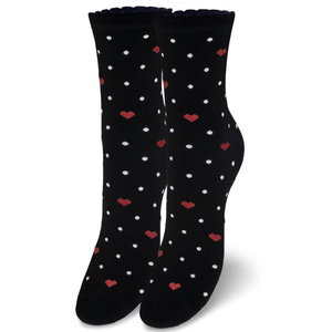 Damensocken Herzen und Punkte