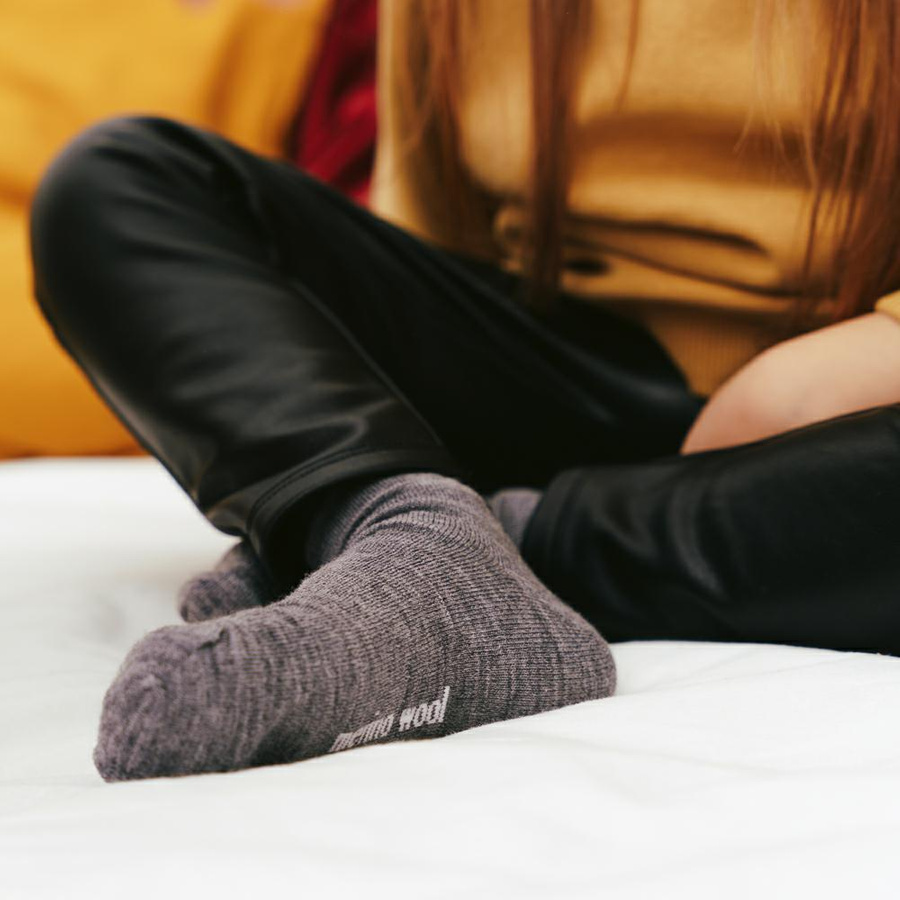 Socken Kinder Serie Merino Wool Melange Graphit