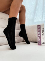 Durchbrochene Socken in Fischgrätmuster für Frauen