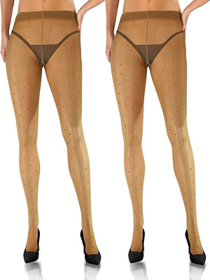 2X Rajstopy w kropki 20 DEN Beti Sesto Senso