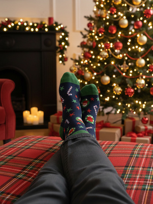 Herrensocken Weihnachtskollektion Blau