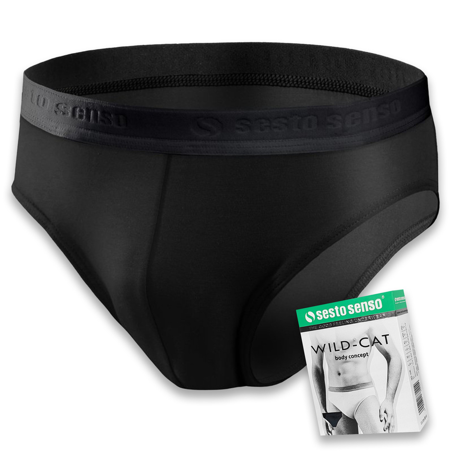 Sesto Senso Herren Baumwoll Slips Set – Bequeme Sportunterwäsche, 95% Baumwolle, 5% Elastan, Anatomic Fit, Nicht Einengend, Verschiedene Farben: Weiß, Schwarz, Rot, Blau, 4er Pack, Ideal für Aktive Männer