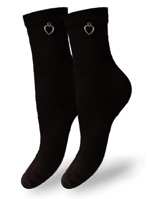 Damensocken Valentinskollektion Herzmuster Schwarz