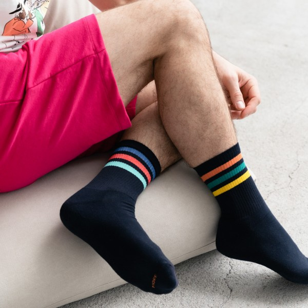 Sportliche gestreifte Socken für Damen/Herren Mehr Mode