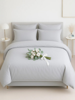 Bettwäsche Satin Queen Premium Grau