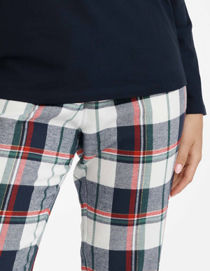 Henderson Damen Pyjama Goldy – Weihnachtskollektion, 100% Baumwolle, Langarm, Lange Hose, Klassisches Design, Mehrfarbig, Gemütlich und Atmungsaktiv für Winterabende