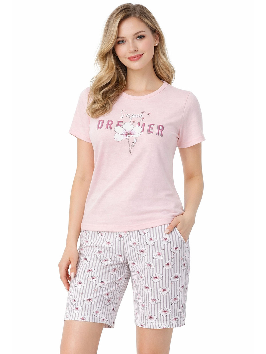 Damen-Pyjama "Super Dreamer" mit 3/4-Hose