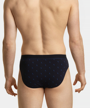 Atlantic Herren Sport Slips – Bequeme Unterwäsche aus Baumwolle, 3er Pack mit Print, Farben: Rot, Marineblau, Blau, Elastischer Bund, Für Sportliche Aktivitäten, Größe: M-XL