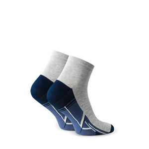Socken Sport Kurz Serie Grau, Weiß