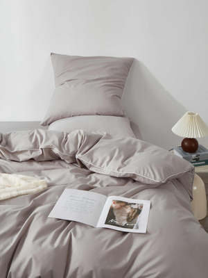 Bettwäsche Satin Queen Premium Grau