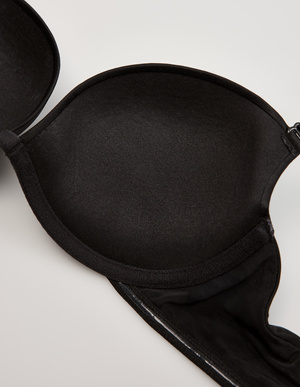 Sutien push up negru mătăsos