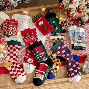 Socken Weihnachten Grün Rot
