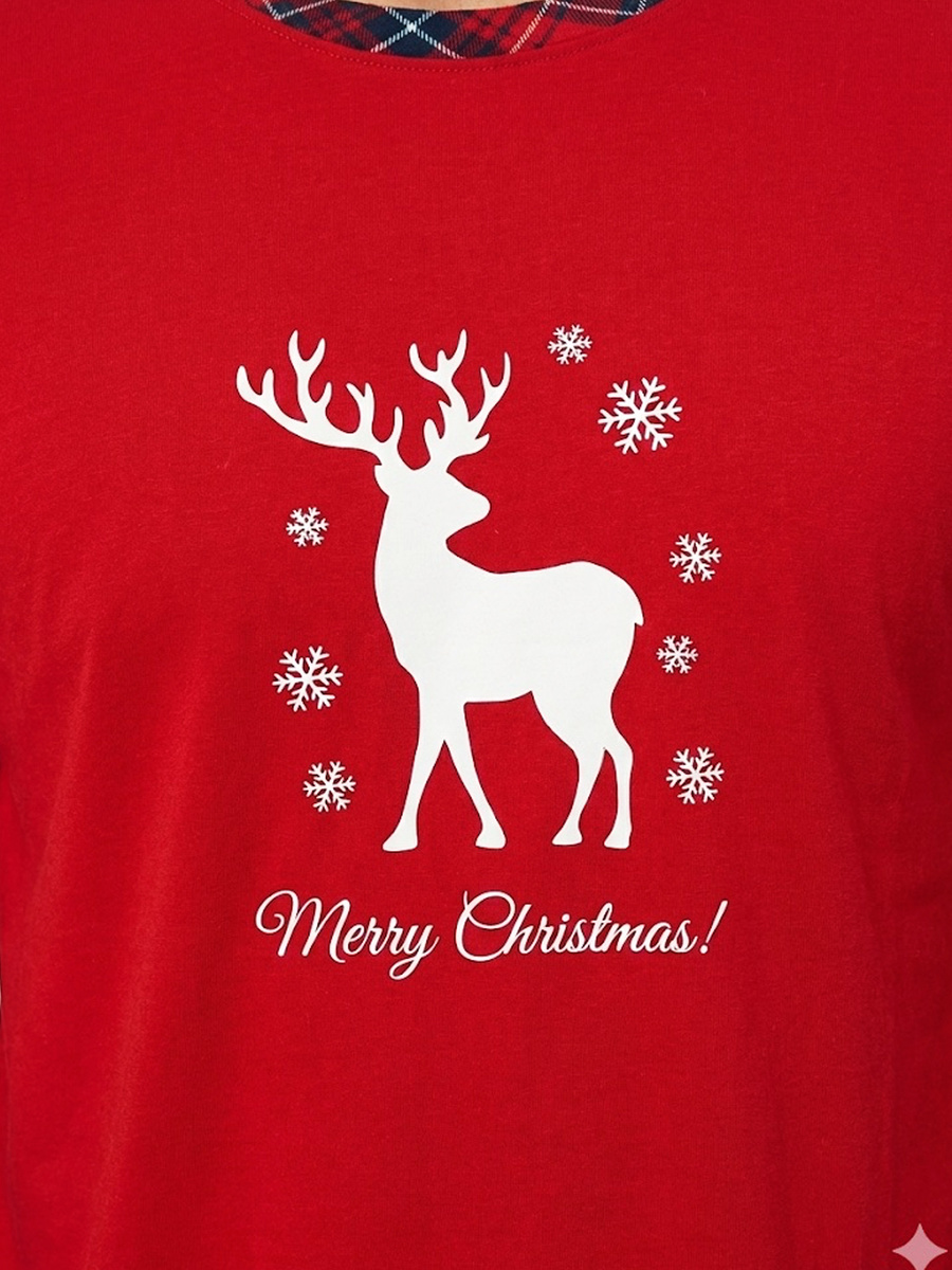 Pijamă bărbătească de Crăciun Roșie