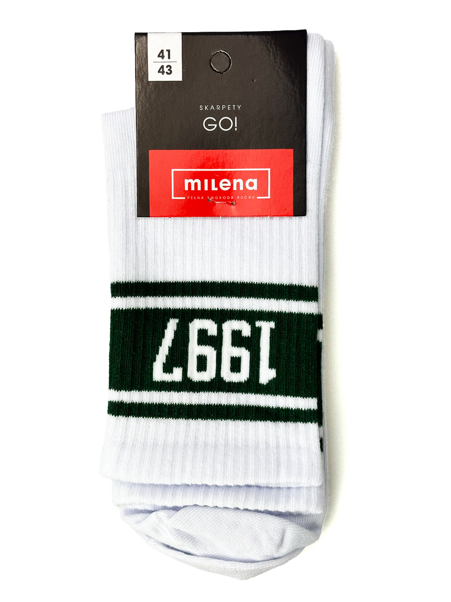 Herrensocken Go! Weiß mit Print