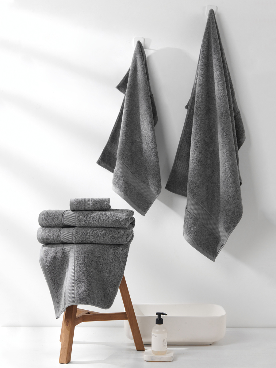 S TOWEL 100*150 LEO GREY