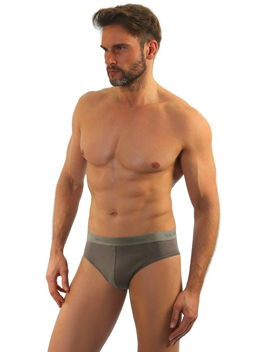 Sesto Senso Herren Slips Wild Cat – Bequeme Baumwollunterwäsche mit Elastan, Sportlicher Stil, Anatomic Fit, Nicht Drückender Bund, Für Aktive Männer, Farbe: Dunkelbeige