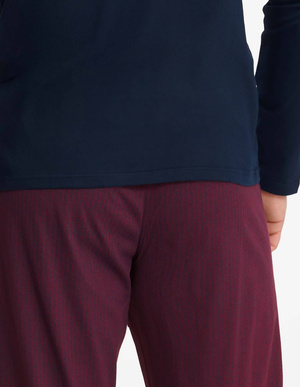 Henderson Herren Pyjama Set Udos – Bequeme Baumwolle, Langarmshirt mit Rundhalsausschnitt, Lange Hosen, Elegantes Design, Atmungsaktiv, Für Herbst/Winter, Mehrfarbig