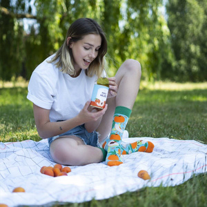 Farbige Damensocken Soxo Baumwolle Pfirsiche in der Dose 